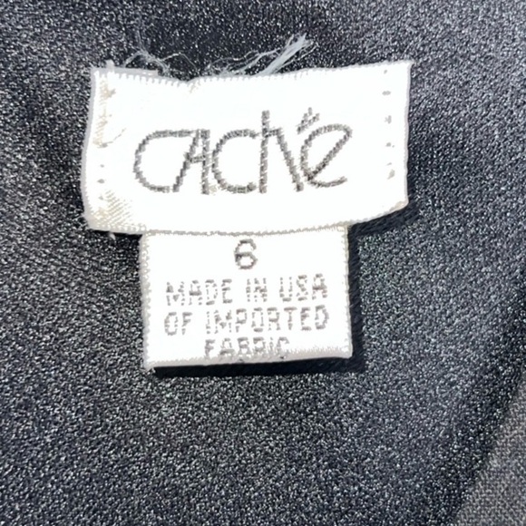 Cache Belted Dress 6 Black Sheath Button Design Sleeveless Gold Formal Office - Picture 3 of 11